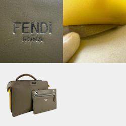 Pre Owned Fendi Peekaboo ISeeU Khaki/Yellow Leather Shoulder Bag