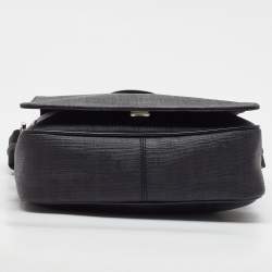 Pre Owned Fendi Black Zucca Coated Canvas Flap Messenger Bag