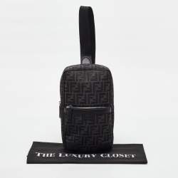 Pre Owned Fendi Black Zucca Canvas and Leather Convertible Backpack
