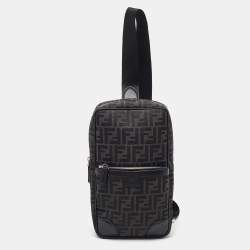 Pre Owned Fendi Black Zucca Canvas and Leather Convertible Backpack