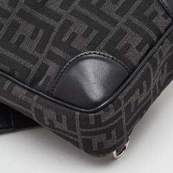 Pre Owned Fendi Black Zucca Canvas and Leather Convertible Backpack