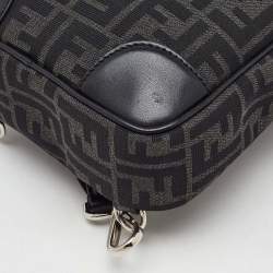 Pre Owned Fendi Black Zucca Canvas and Leather Convertible Backpack