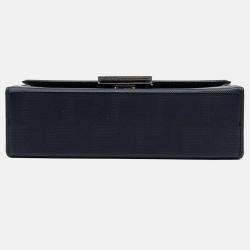 Pre Owned Fendi Black Leather Baguette Trunk Bag