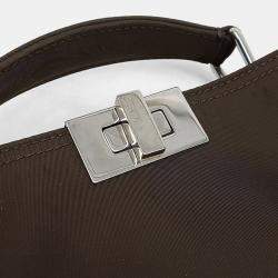 Pre Owned Fendi Brown Fabric Peekaboo I See U Mini