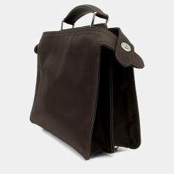 Pre Owned Fendi Brown Fabric Peekaboo I See U Mini