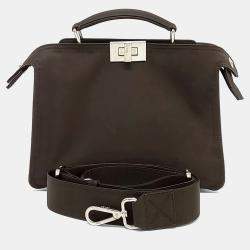مملوكة مسبقًا Fendi Brown Fabric Peekaboo I See U Mini