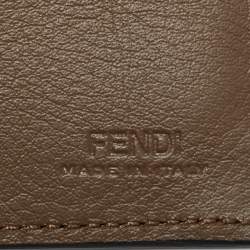 Pre Owned محفظة ثنائية الطي فندي جلد وتوباكو زوكا