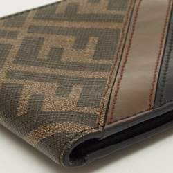 مملوكة مسبقًا Fendi Brown/Black Zucca Coated Canvas and Leather Bifold Wallet