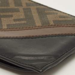 مملوكة مسبقًا Fendi Brown/Black Zucca Coated Canvas and Leather Bifold Wallet