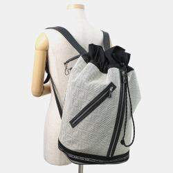 مملوكة مسبقًا Fendi Logo Backpack Ivory/Black Nylon Mesh
