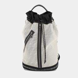 مملوكة مسبقًا Fendi Logo Backpack Ivory/Black Nylon Mesh