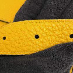 Pre Owned Fendi Selleria Baguette For Men Waist Bag Yellow/Black Leather