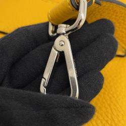 Pre Owned Fendi Selleria Baguette For Men Waist Bag Yellow/Black Leather