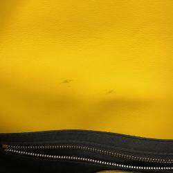 Pre Owned Fendi Selleria Baguette For Men Waist Bag Yellow/Black Leather