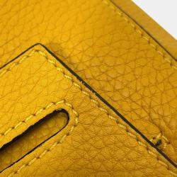 Pre Owned Fendi Selleria Baguette For Men Waist Bag Yellow/Black Leather