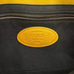 Pre Owned Fendi Selleria Baguette For Men Waist Bag Yellow/Black Leather