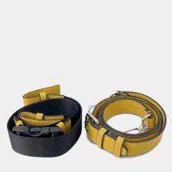 Pre Owned Fendi Selleria Baguette For Men Waist Bag Yellow/Black Leather