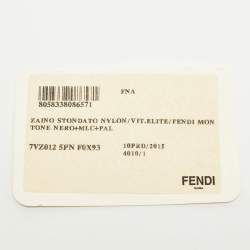 Pre Owned Fendi Logo Multicolor Shearling Fur and Nylon Backpack