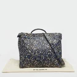 Pre Owned Fendi Peekaboo Large Multicolor Camouflage Leather Briefcase