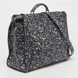 Pre Owned Fendi Peekaboo Large Multicolor Camouflage Leather Briefcase