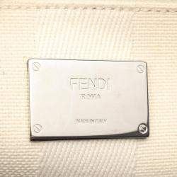 Pre Owned Fendi Peekaboo X-Litefit Tote Bag Leather And Raffia Black Brown