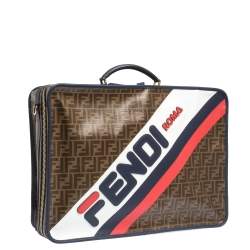 Fendi Zucca Coated Canvas and Leather Mania FF Suitcase