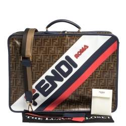 Fendi Zucca Coated Canvas and Leather Mania FF Suitcase