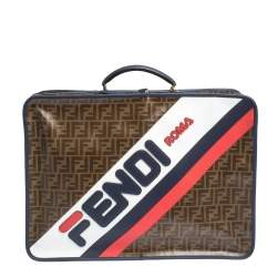 Fendi Zucca Coated Canvas and Leather Mania FF Suitcase