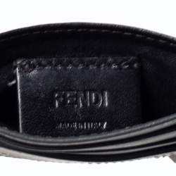 Fendi Grey/Black Leather Monster Eye Card Holder
