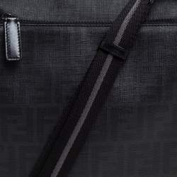 Fendi Black Zucca Coated Canvas Messenger Bag