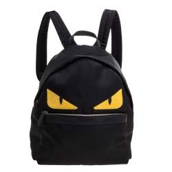 Fendi Allover Logo Print Backpack with Monster eyes 