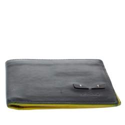 مملوكة مسبقًا محفظة فندي طية مزدوجة مونستر أيز جلد رمادية داكنة