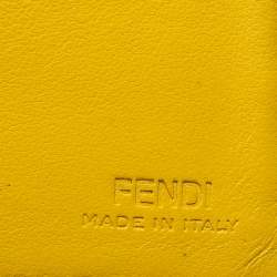 مملوكة مسبقًا محفظة فندي طية مزدوجة مونستر أيز جلد رمادية داكنة