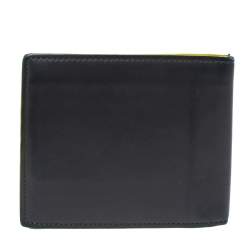 مملوكة مسبقًا محفظة فندي طية مزدوجة مونستر أيز جلد رمادية داكنة