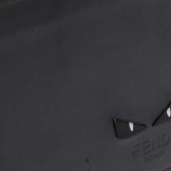 مملوكة مسبقًا محفظة فندي طية مزدوجة مونستر أيز جلد رمادية داكنة