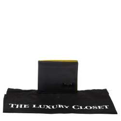 مملوكة مسبقًا محفظة فندي طية مزدوجة مونستر أيز جلد رمادية داكنة