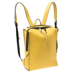 Fendi Mustard Leather Square Backpack