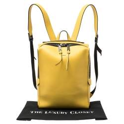 Fendi Mustard Leather Square Backpack