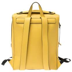 Fendi Mustard Leather Square Backpack