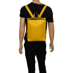 Fendi Mustard Leather Square Backpack