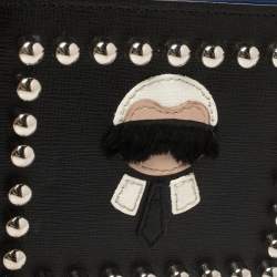 Fendi Black Leather Studded Karlito Bifold Wallet