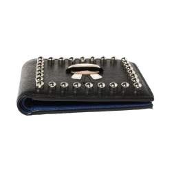 Fendi Black Leather Studded Karlito Bifold Wallet