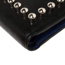 Fendi Black Leather Studded Karlito Bifold Wallet