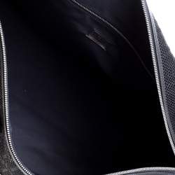 Pre Owned Fendi Black Zucca Mesh and Leather Duffle Bag