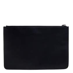 مملوكة مسبقًا Fendi Black/Yellow Leather Monster Eyes Flat Clutch