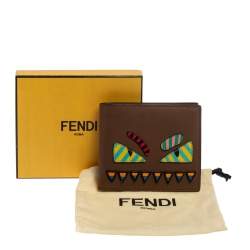 Fendi Multicolor Leather Monster Eyes Bifold Wallet