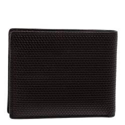 Pre Owned محفظة فندي جلد بني داكن مغزول ثنائية الطي