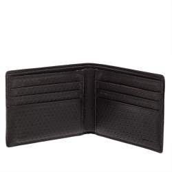 Pre Owned محفظة فندي جلد بني داكن مغزول ثنائية الطي