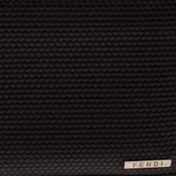 Pre Owned محفظة فندي جلد بني داكن مغزول ثنائية الطي