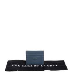 Fendi Dark Teal Selleria Leather Card Holder
